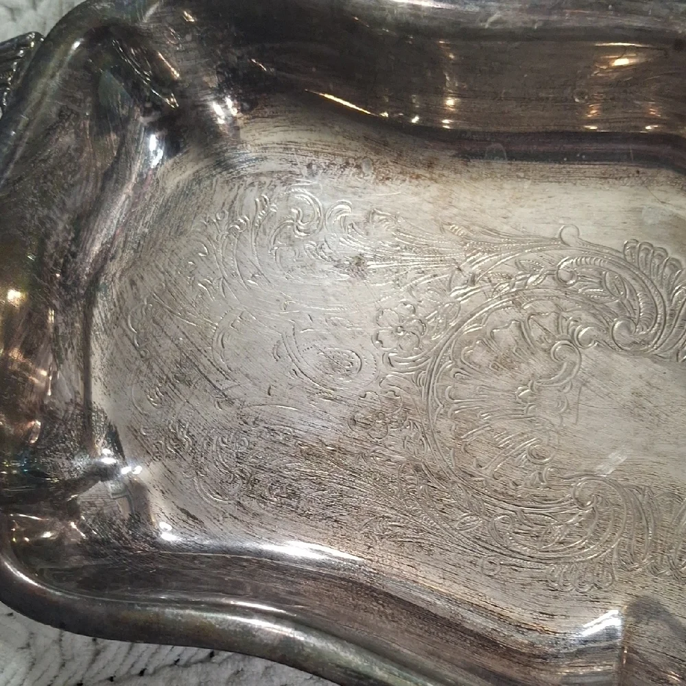 Elegant Silver Tray for Home Bath